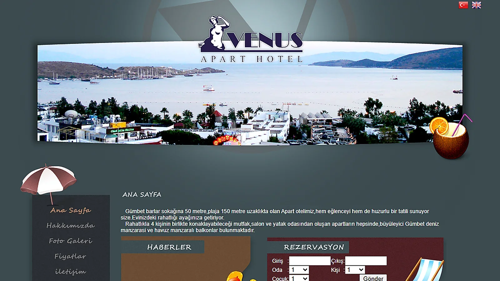 Venüs Apart Hotel web sitesi